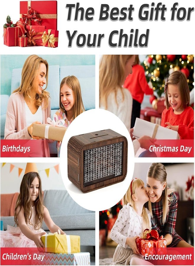 Stadash Wooden Money Piggy Bank Money Box Coin Box with Carved Design for Kids Adults Savings Challenge Box Cashbox Cash Vault Wooden Savings Box Wooden Coin Piggy Bank Money Save Box - Image 5